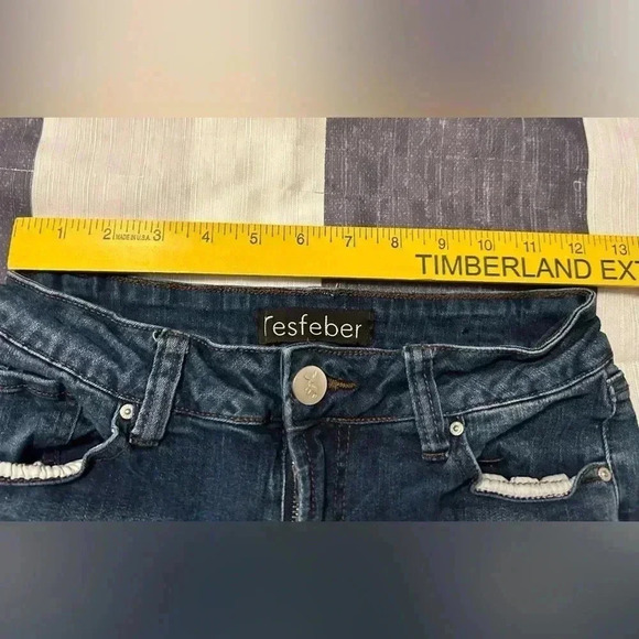 Resfeber Woman’s Boyfriend Distressed Ragged Hem/Cuff Skinny Jeans Size 0 in EUC - Picture 7 of 11